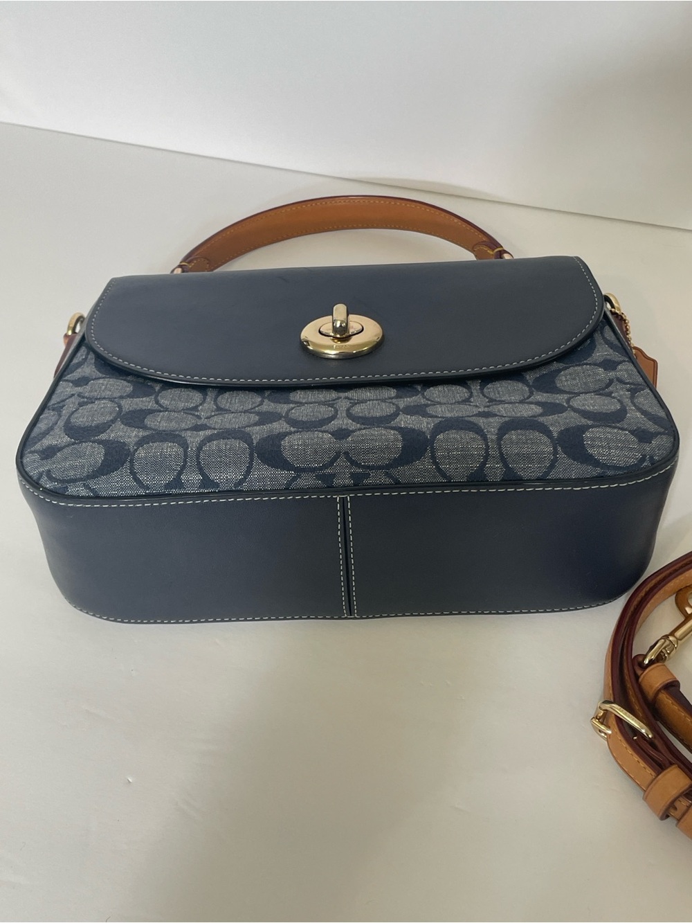 Coach Marlie Top Handle Satchel Denim Multi - Picture 4 of 13